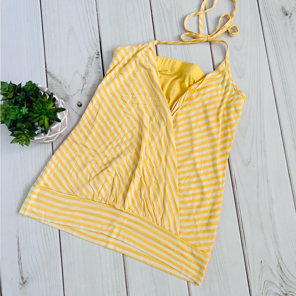 Yellow Striped Halter Top